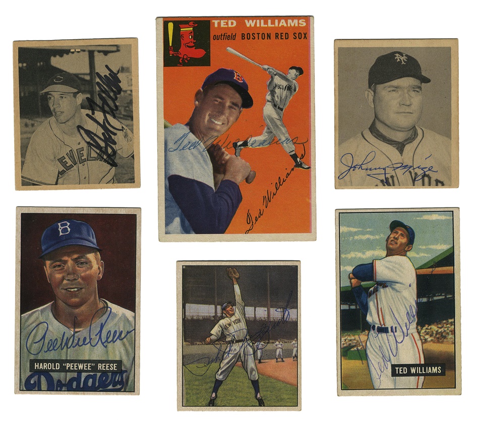 Baseball Autographs - Vintage Signed Card Collection Including Ted Williams(60)