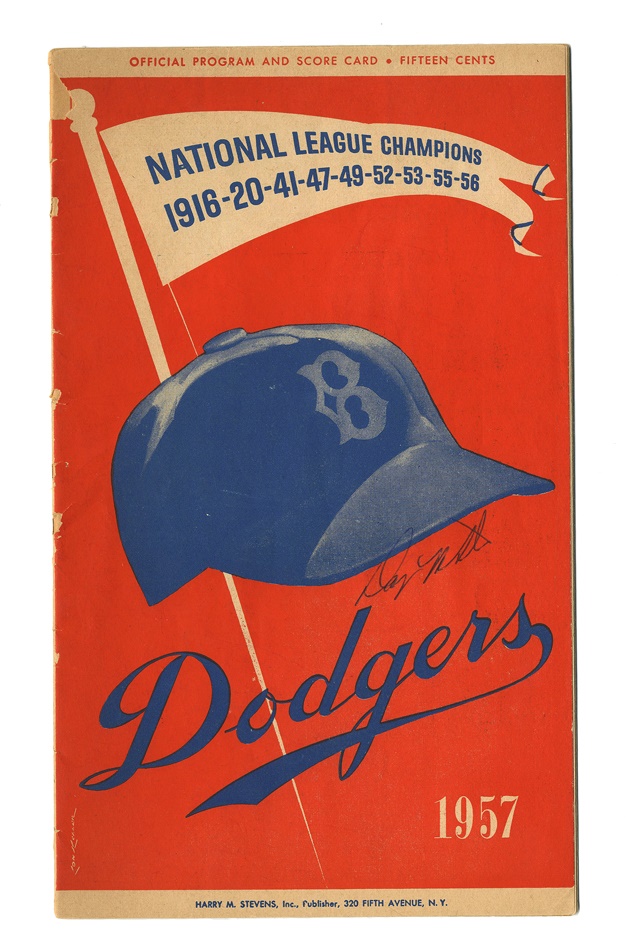 Baseball Memorabilia - Brooklyn Dodgers Last Game at Ebbets Field Program and Ticket