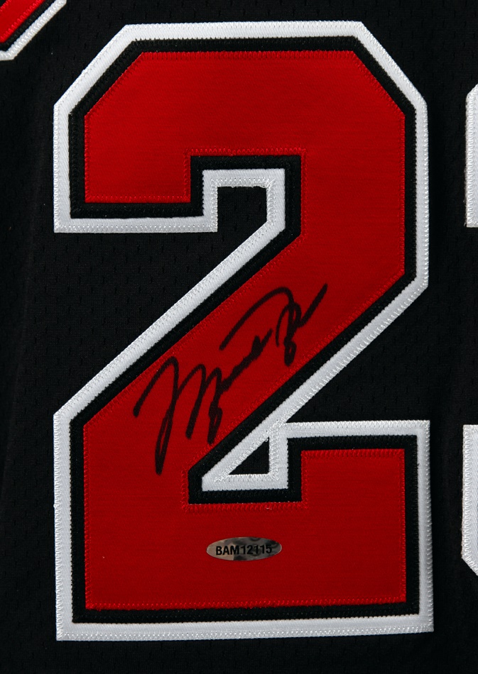 Michael Jordan Signed Chicago Bulls Black Jersey - UDA on Goldin Auctions