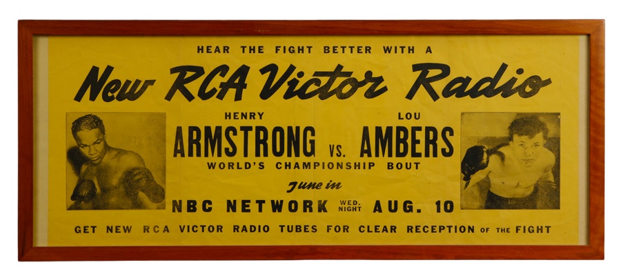 Henry Armstrong vs. Lou Ambers Radio Boxing Poster