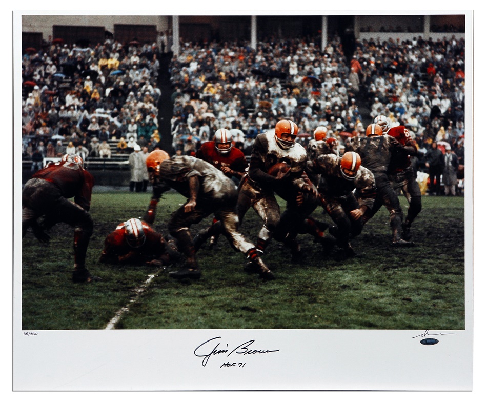 Football - Jimmy Brown Signed Leifer Photo