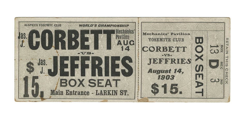 Muhammad Ali & Boxing - Corbett - Jeffries Full Ticket (1903)
