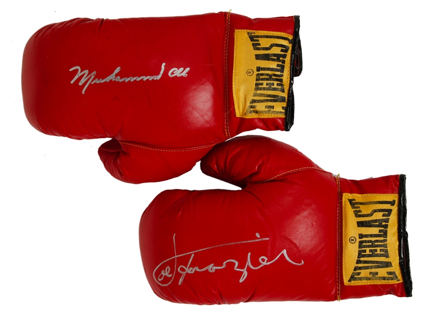 Muhammad Ali and Joe Frazier Signed Gloves (2)