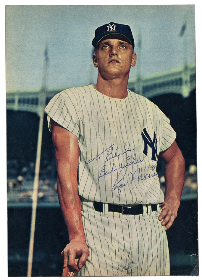 Baseball Autographs - Yankee Greats Signed Items with Mantle, DiMaggio and Maris