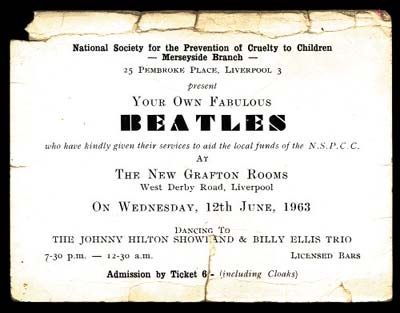 The Beatles - June 12, 1963 Ticket