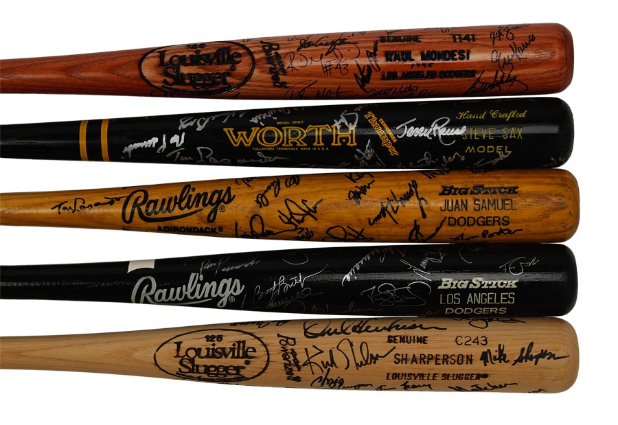 The Sal LaRocca Collection - Los Angeles Dodgers Team-Signed Bats (5)