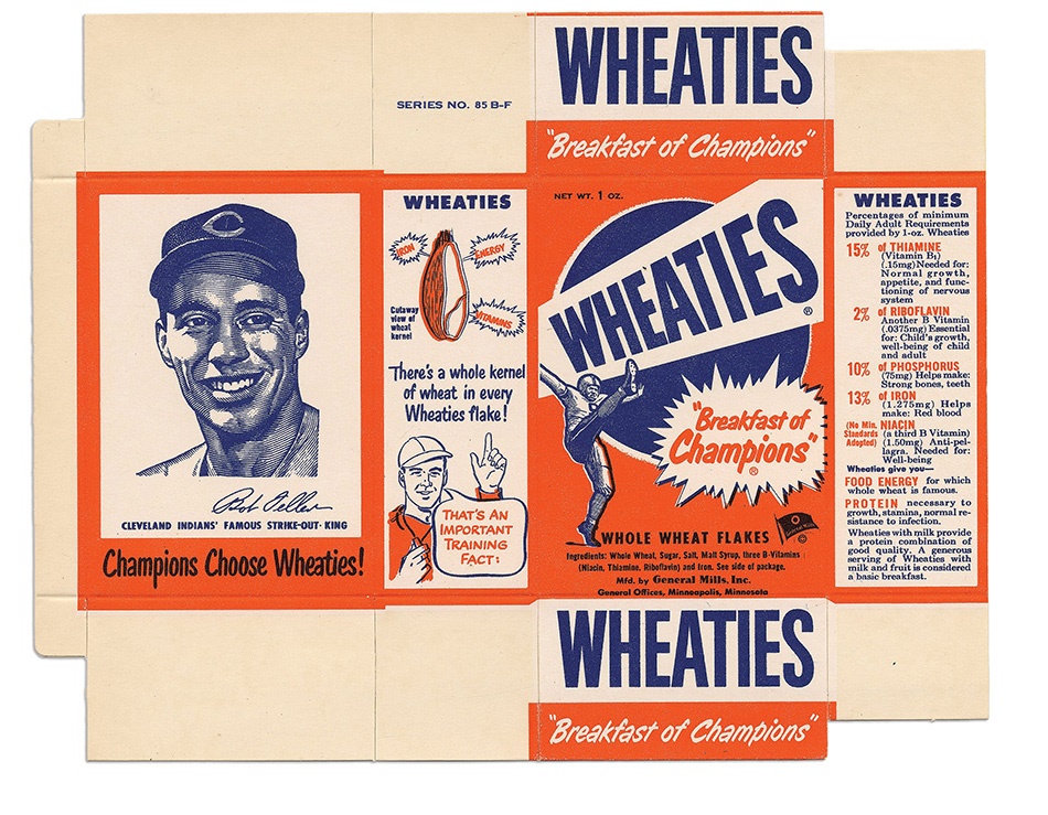 - 1950s Wheaties Boxes Complete Set of Three Baseball