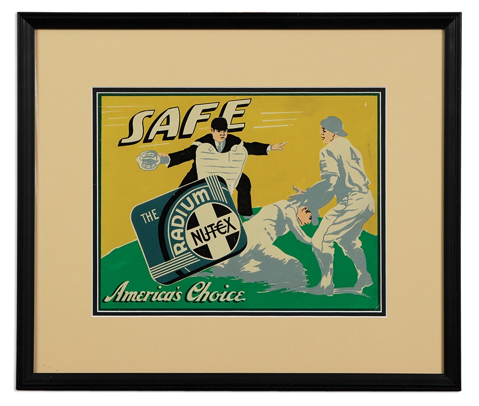 - 1930's "SAFE" Radium Notex Condoms Stone Litho Paper Advertising Poster