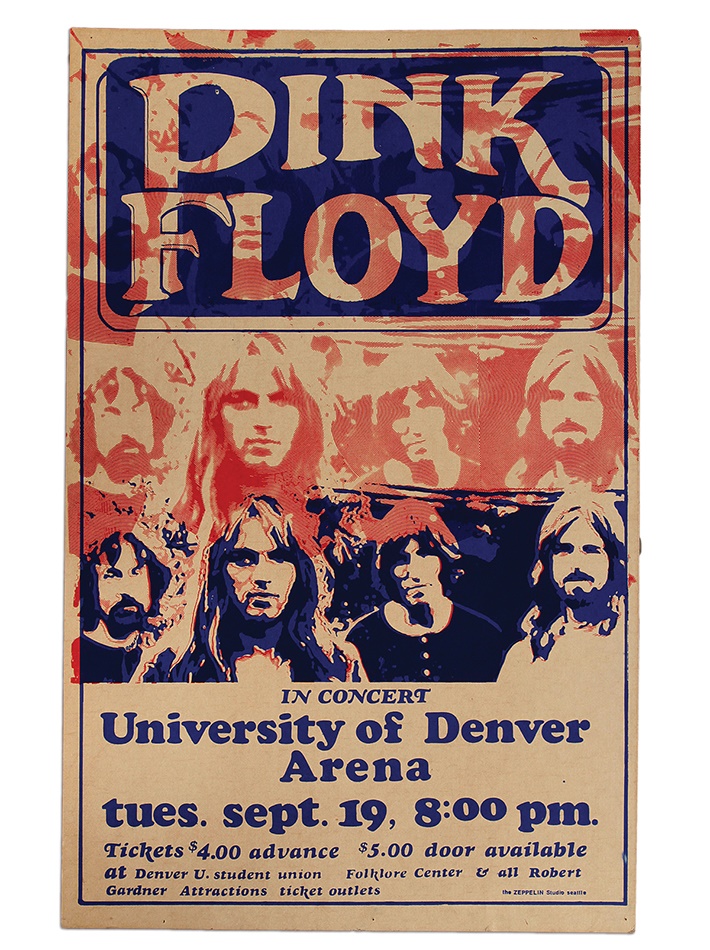 Rock 'n'  Roll - Rare Psychedelic 1972 Pink Floyd Concert Poster by Seattle's Zeppelin Studio