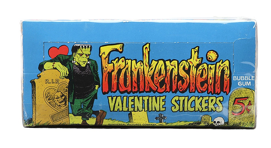 - 1966 Topps Frankenstein Valentine Stickers Full Wax Box
