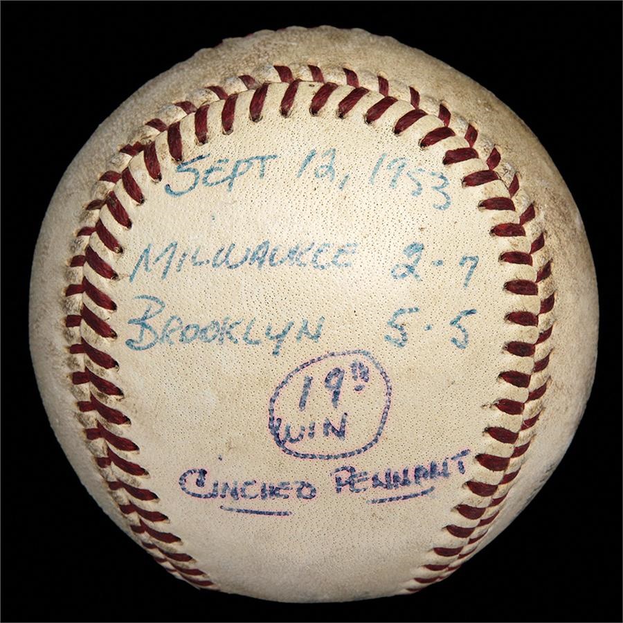 - 1953 Brooklyn Dodgers Pennant-Clinching Baseball