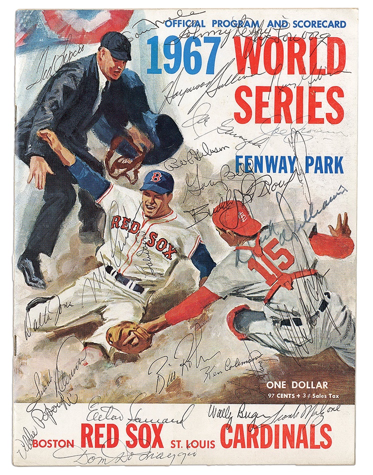 Boston Sports - 1967 World Series at Fenway Park Vintage Signed Program