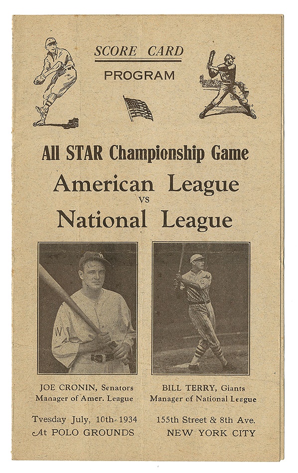 - 1934 and 1937 All Star Game Programs