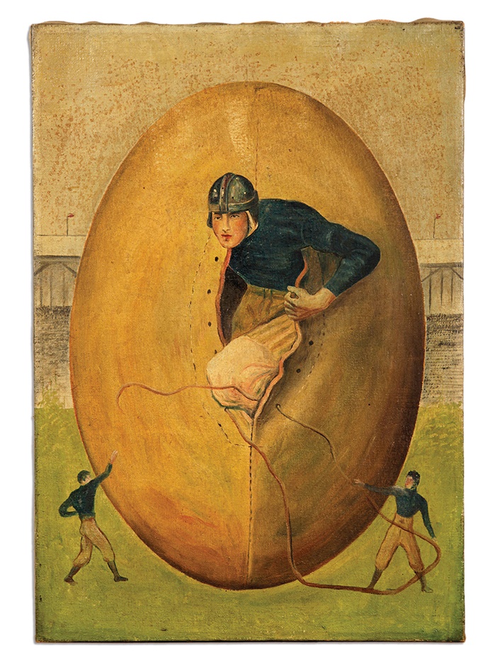 - 1910s Football Folk Art Painting