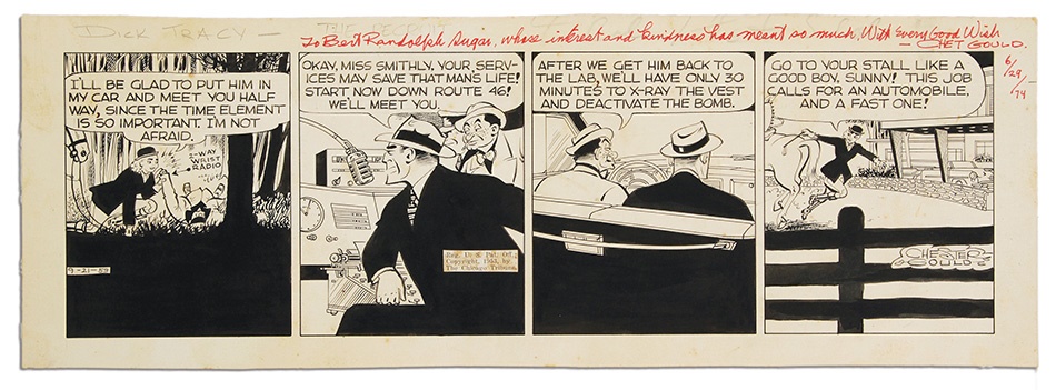 - 1953 Dick Tracy Original Art by Chet Gould