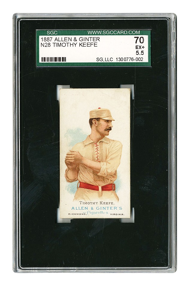 Sports and Non Sports Cards - 1887 N28 Allen & Ginter Tim Keefe SGC 70 5.5 Ex+