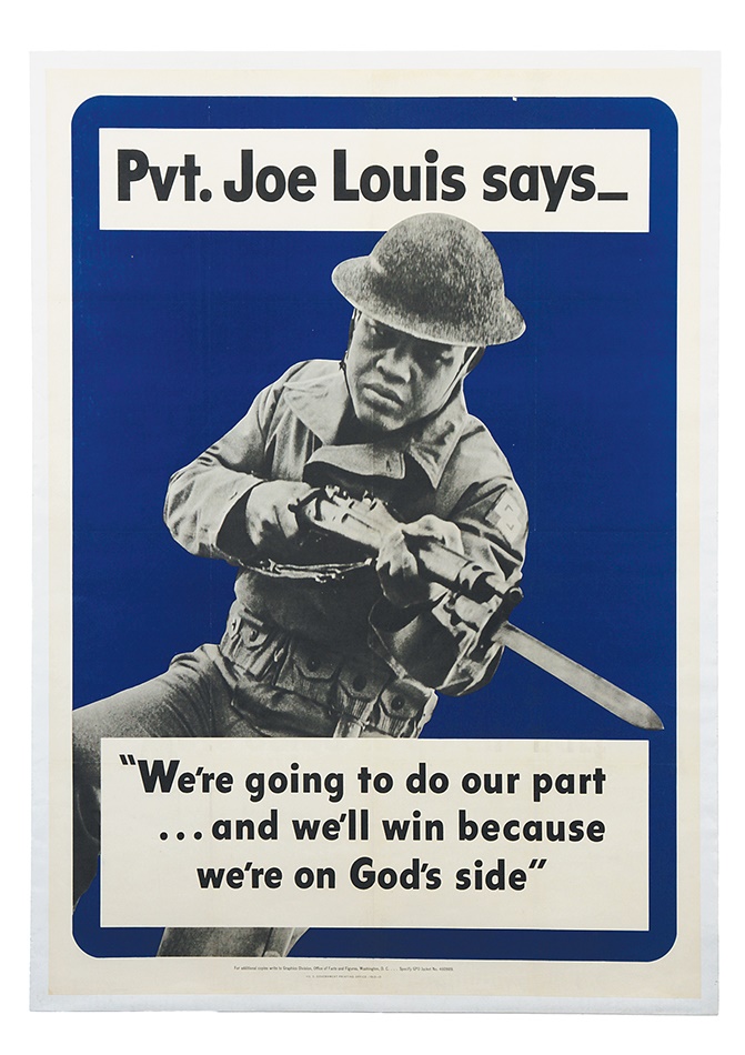 - Joe Louis WWII One Sheet Recruiting Poster With Religious Appeal