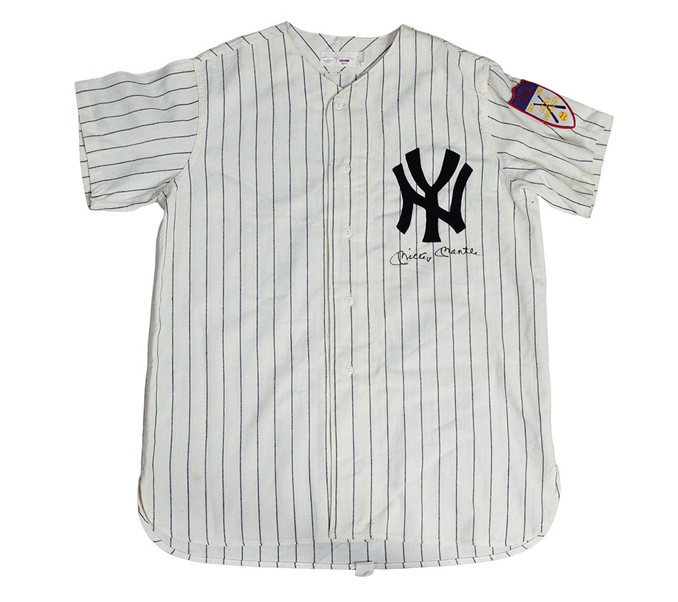Mantle and Maris - Mickey Mantle Signed 1951 Home Pinstripe Replica Jersey