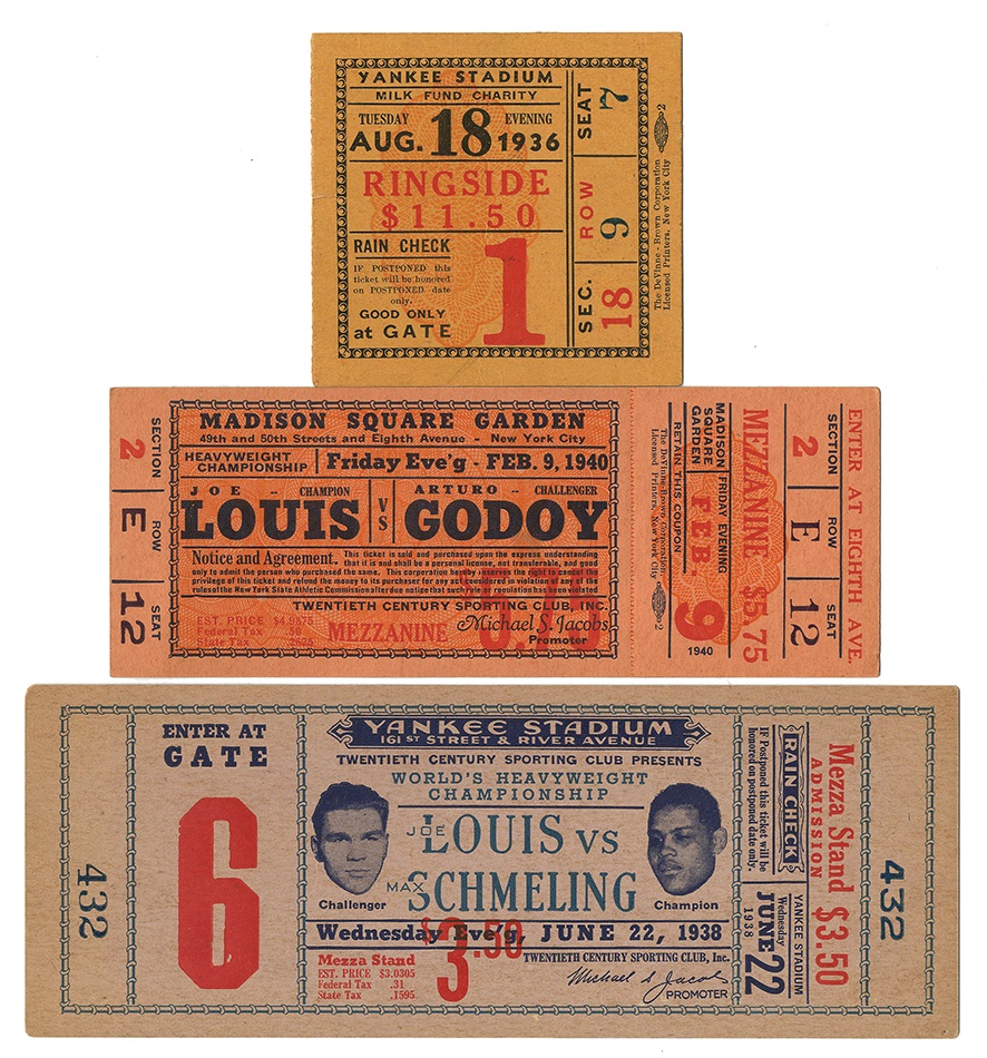 The Bert Sugar Collection - Joe Louis Fight Tickets (3)