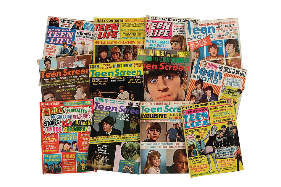 - 1960's Beatles Teen Magazines (17) & Book Covers (25)