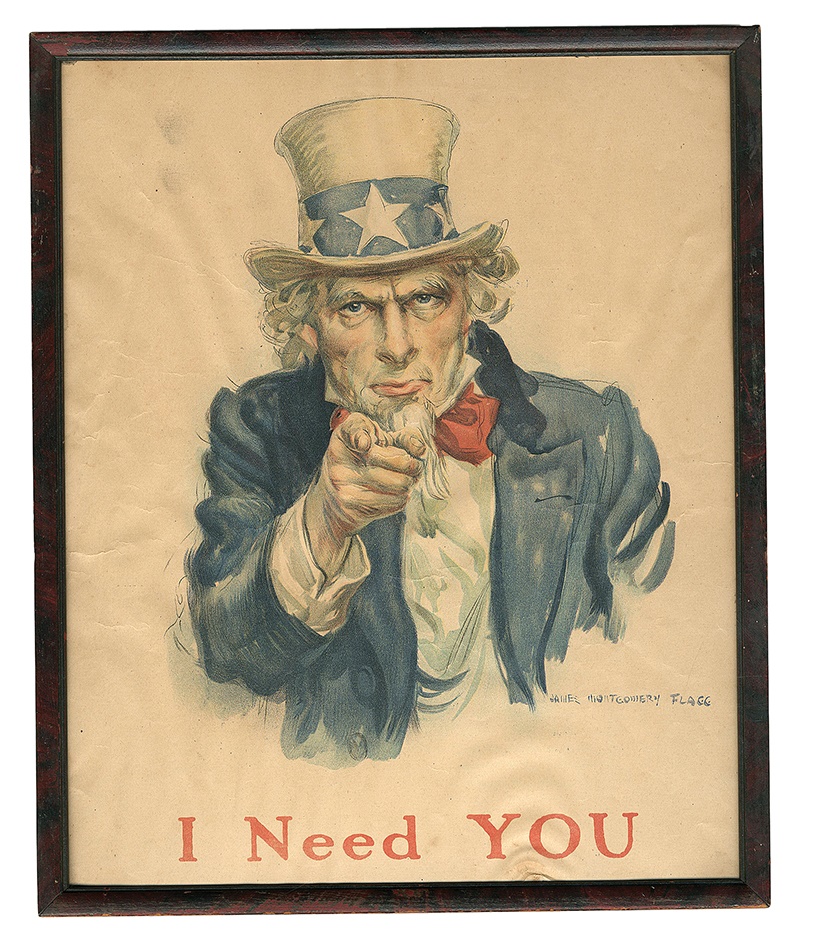 - Rare WWI Uncle Sam "I Need You" Print by James Montgomery Flagg