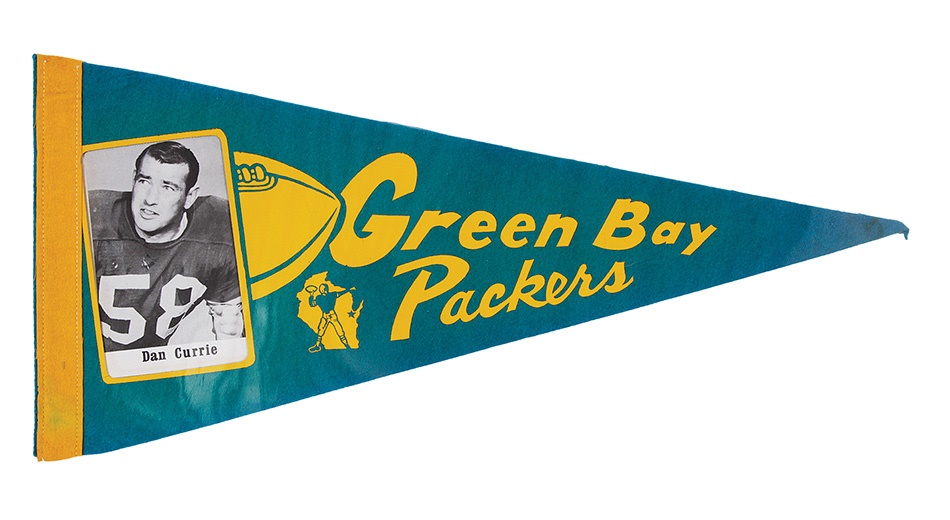 - 1960's Green Bay Packers Player Photo Pennant Lot (6)
