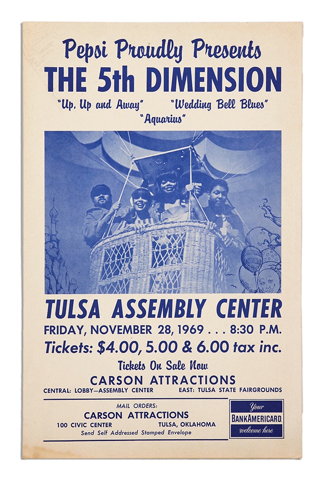 Rock 'n'  Roll - 1969 The 5th Dimension Beautiful Balloon Concert Poster