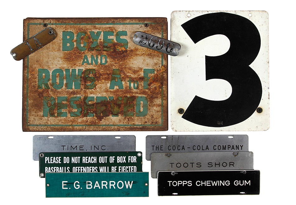 The Bert Sugar Collection - Items From Old Yankee Stadium Including Signs and Plaques (12)