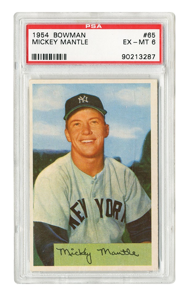 Sports and Non Sports Cards - 1954 Bowman Mickey Mantle #65 PSA 6 EX-MT