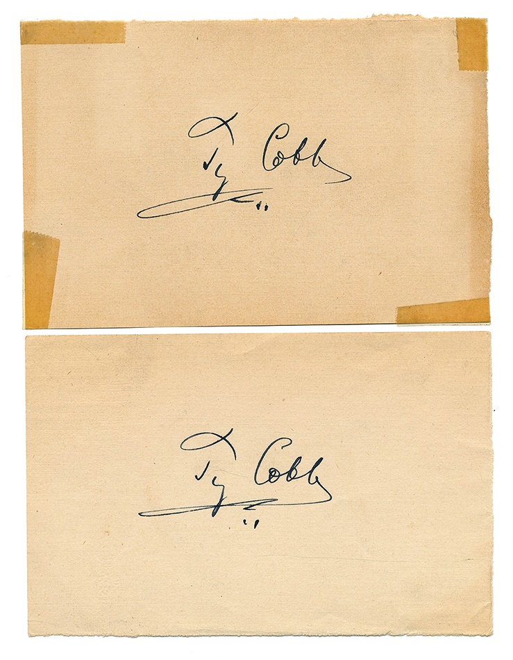 The Letter Writer Collection - Large Pair of Ty Cobb Signatures