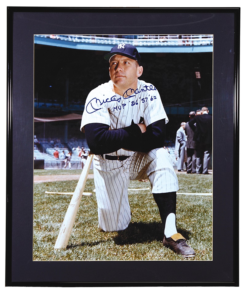 Mickey Mantle Signed and Inscribed 16 x 20 Photo