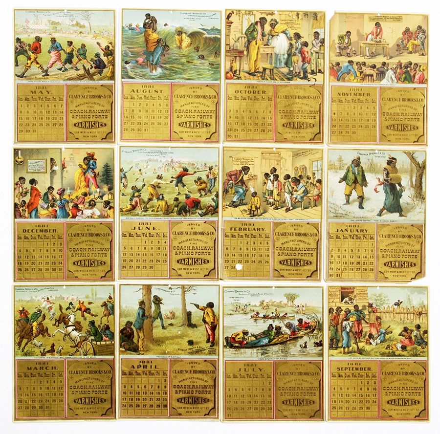 Sports and Non Sports Cards - 1881 "Base-Ball At Blackville White Stockings" Trade Card Calendar