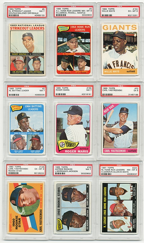 - 1960-1967 Topps Graded Card Collection With Stars (29)