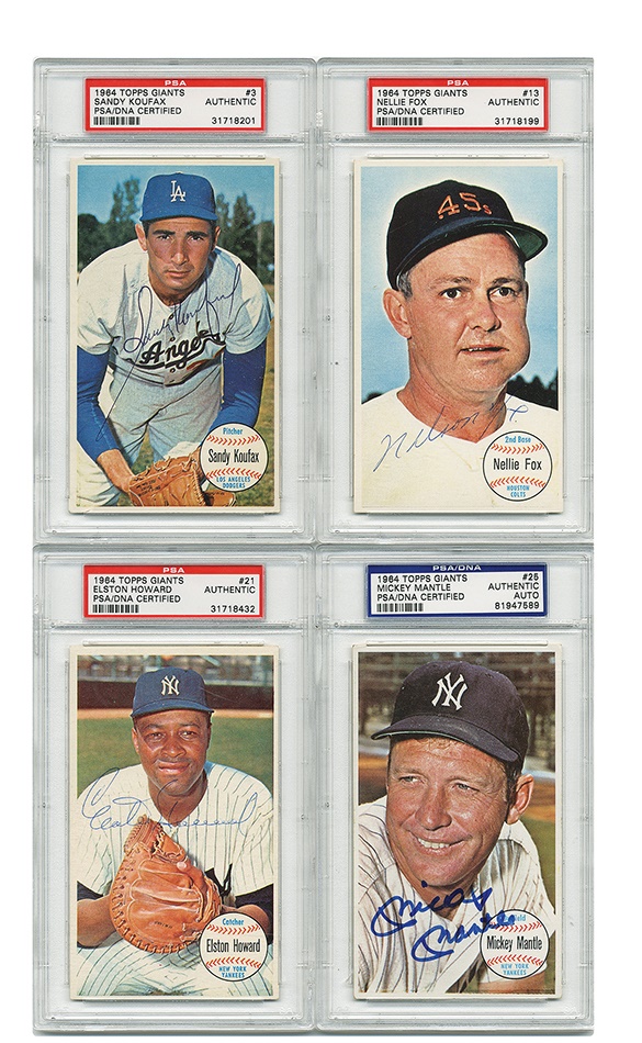 Sports and Non Sports Cards - 1964 Topps Giants Autographed Near Set 55/60 Plus Extras(65)