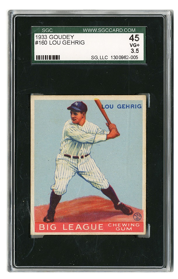 The Paul Welsch Goudey Collection - 1933 Lou Gehrig #45 SGC 45 VG + 3.5