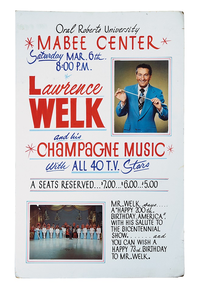 Rock 'n'  Roll - 1976 Lawrence Welk Concert Poster at Oral Roberts University