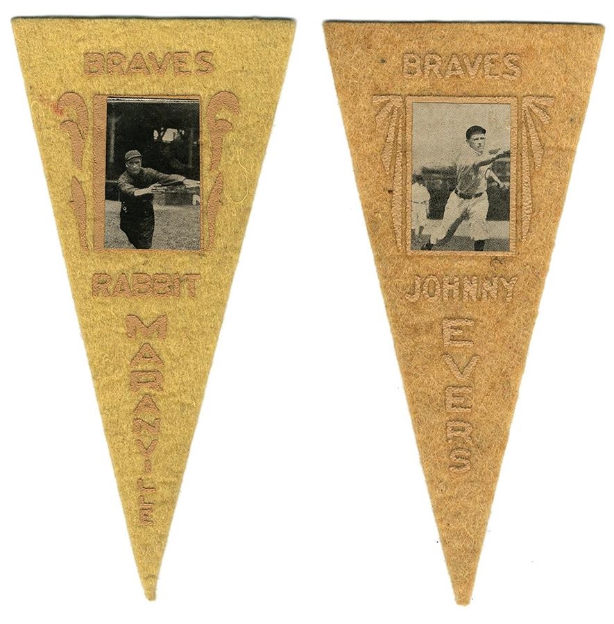 - 1919 BF2 Felt Pennant HOFers with HOF Postcards to Match