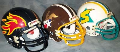 Football - Collection of Three WLAF helmets