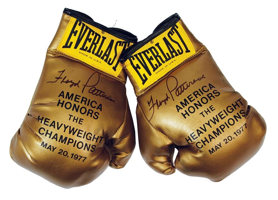 The Floyd Patterson Collection - Floyd Patterson Signed Gold Everlast Presentation Gloves