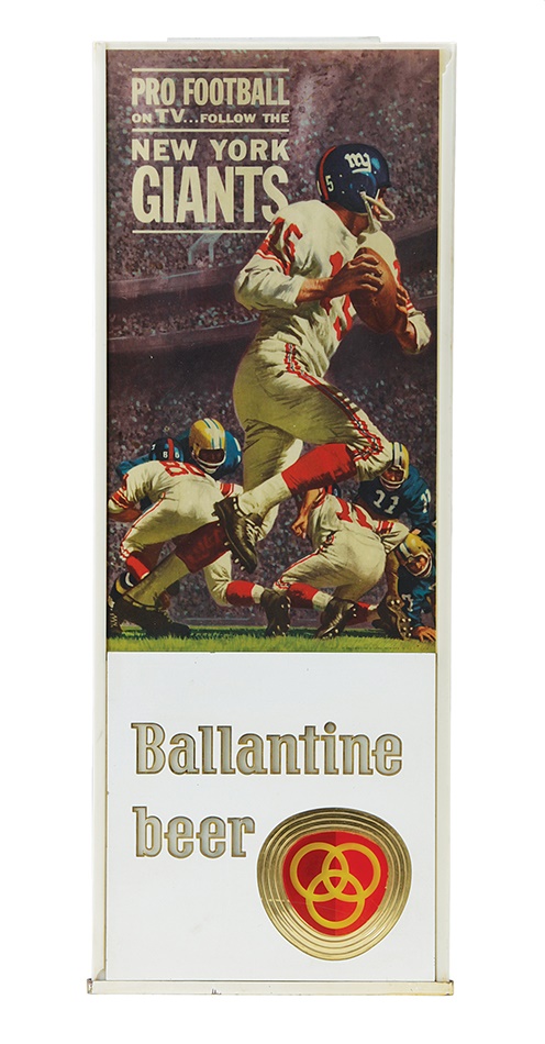 - 1960s New York Giants Ballantine Beer Lighted Display