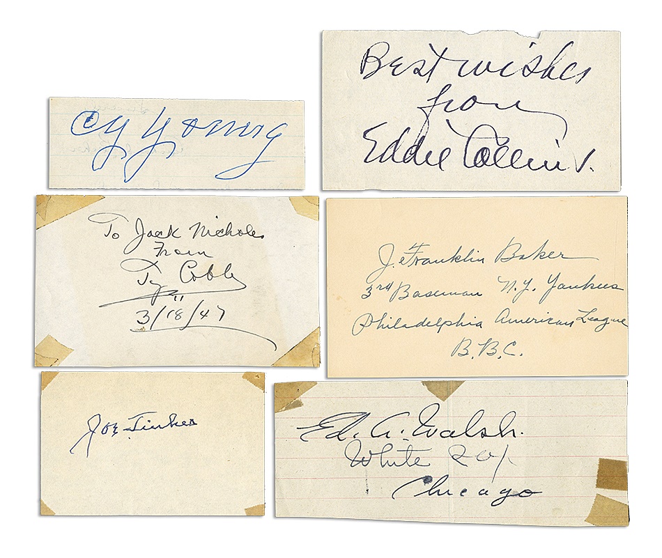 The Letter Writer Collection - Collection Of Autograph Cut Signatures Including Cobb, Young, & Tinker (6)