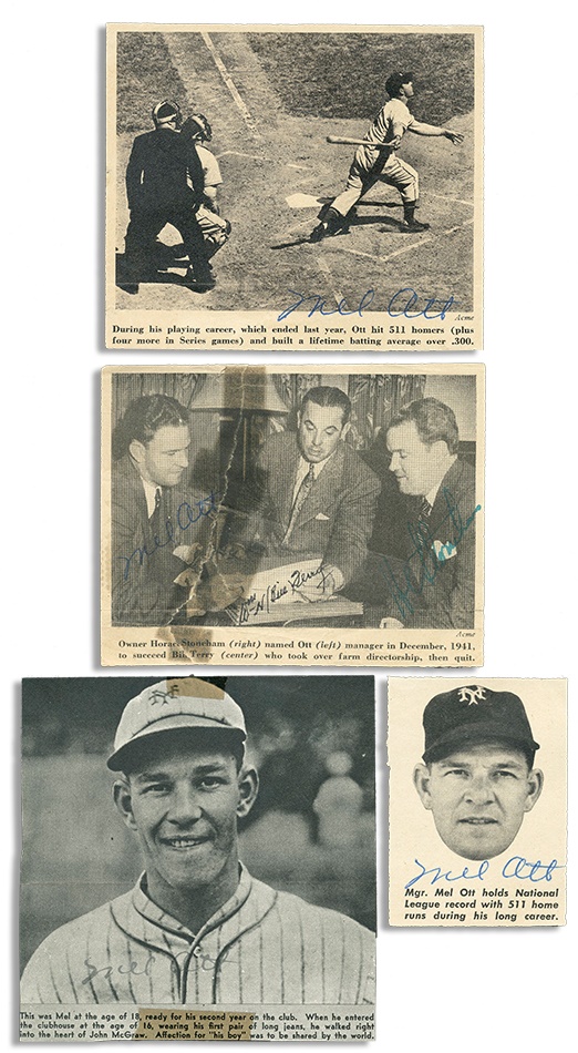 - Mel Ott Signed Photo Collection (4)
