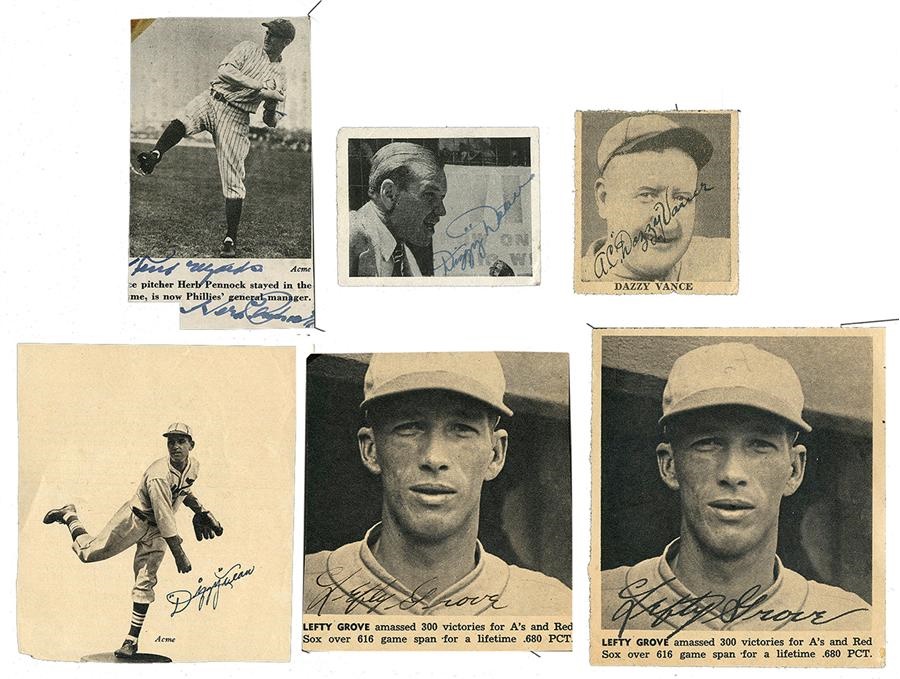 The Letter Writer Collection - Pitchers Signed Photo Collection With Pennock, Dean, Grove & Vance (6)