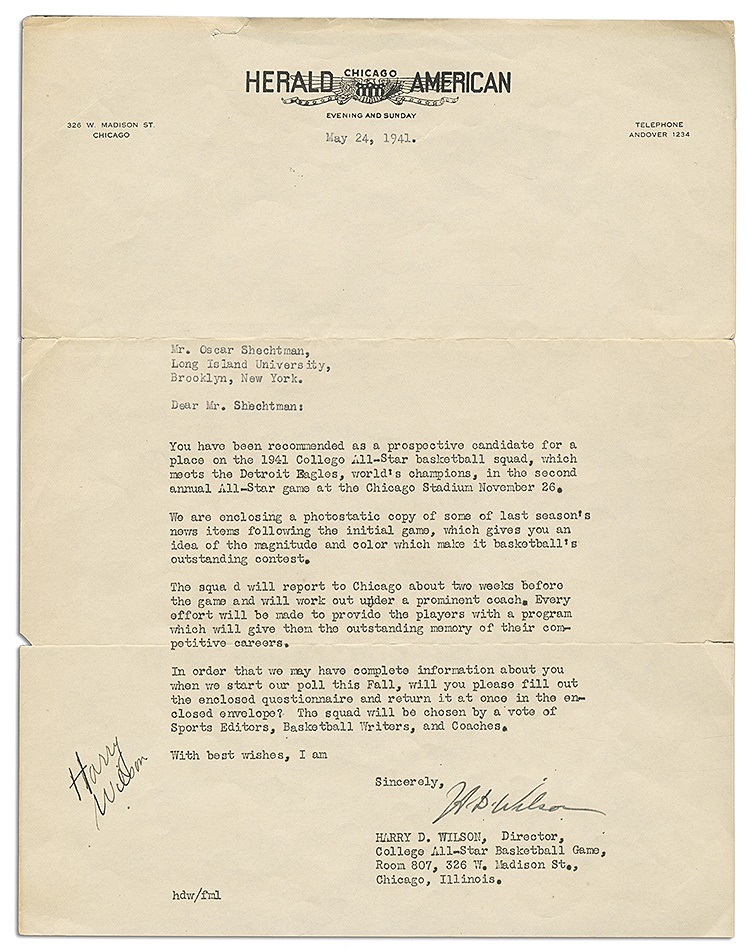 The Ossie Schectman Collection - Group Of Correspondance Asking Ossie to Play Including ABL (5)