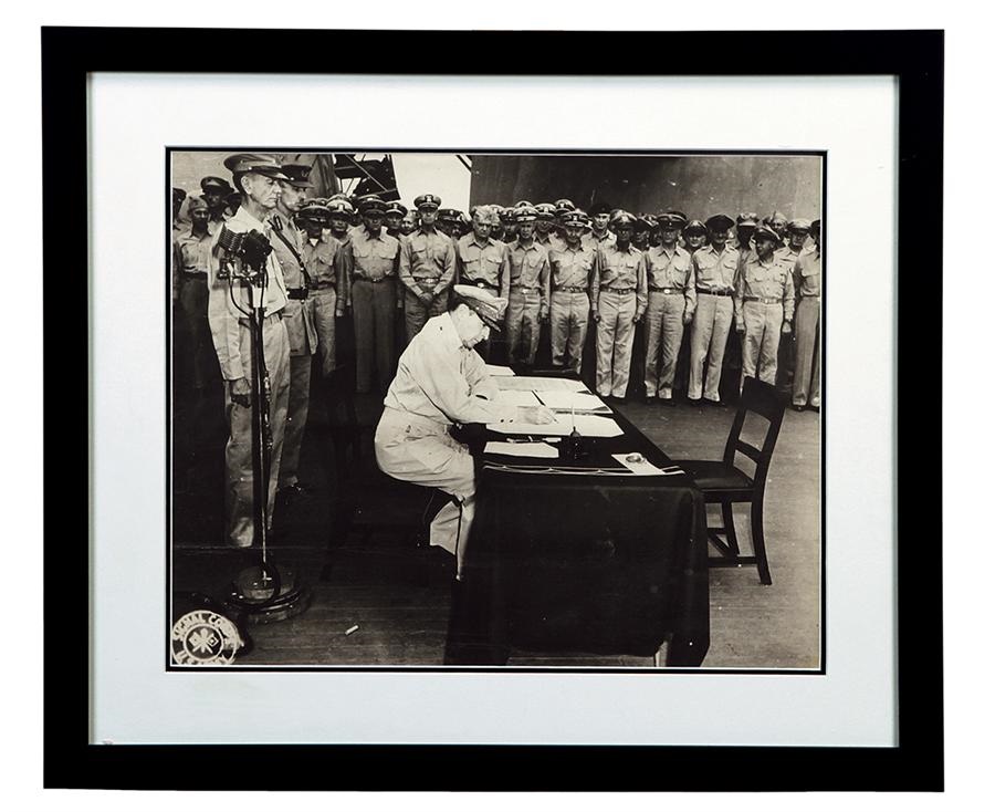 - Oversized Photo of General MacArthur Signing the Japanese Surrender