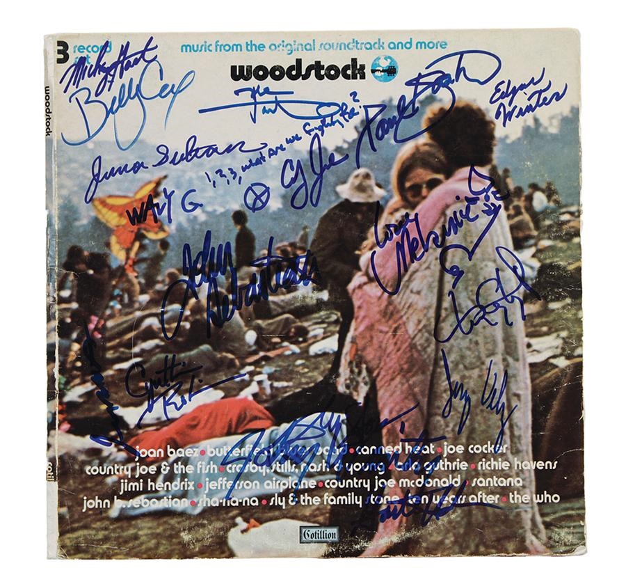 Rock 'n'  Roll - Woodstock Multi Signed Album Cover