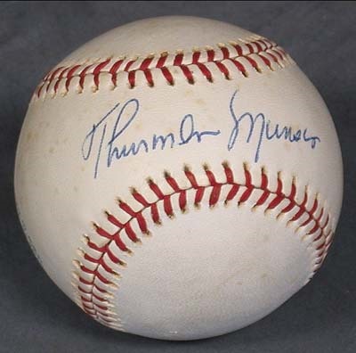1970's Thurman Munson Single Signed Baseball