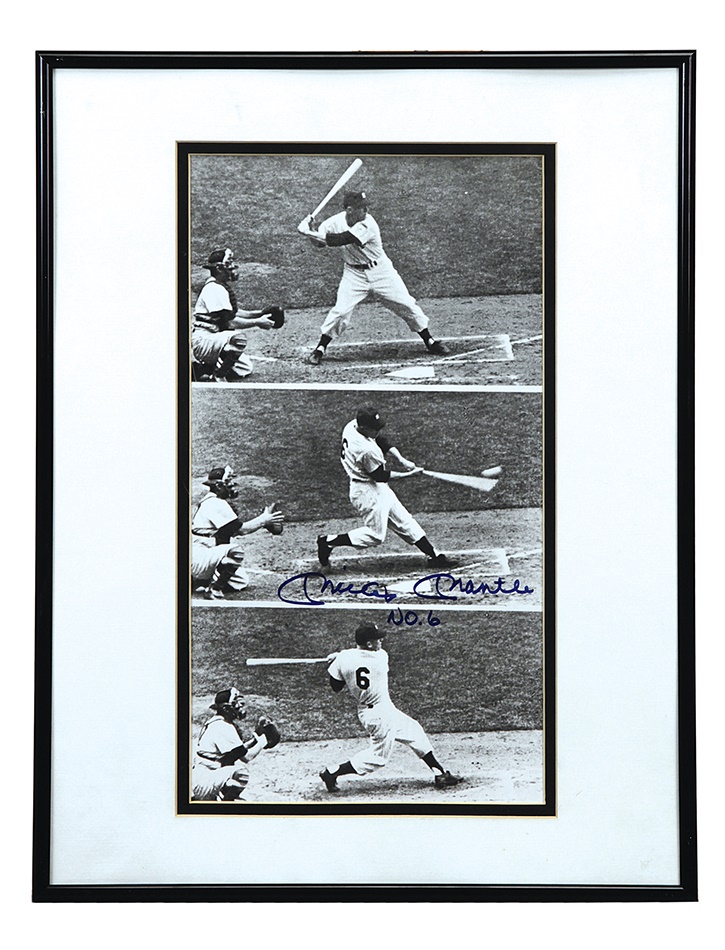 Mantle and Maris - Mickey Mantle Signed Photo with #6 Inscription