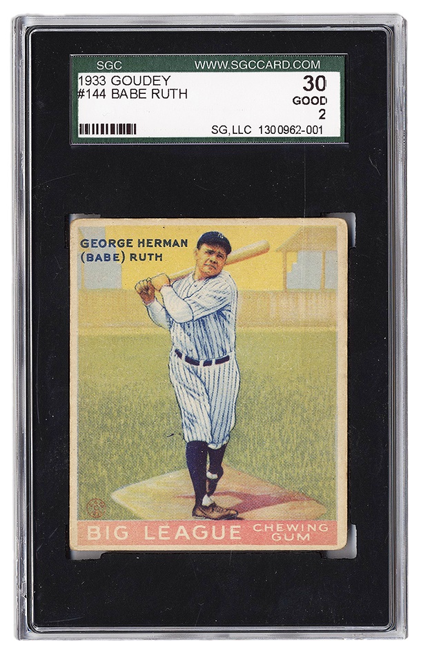 Sports and Non Sports Cards - 1933 Goudey Babe Ruth #144 SGC 30 Good 2