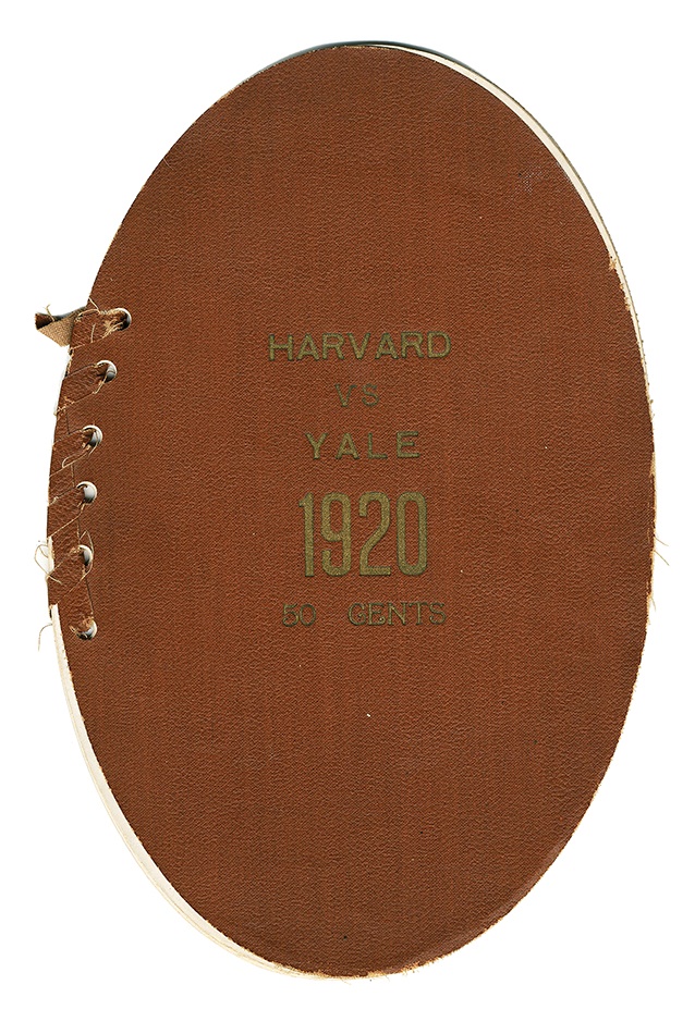 - 1920 Harvard Yale Football-Shaped Program